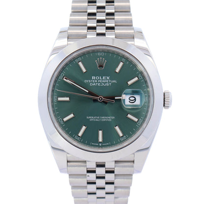 Rolex Datejust 41mm Green Dial Watch Ref# 126300 - Happy Jewelers Fine Jewelry Lifetime Warranty