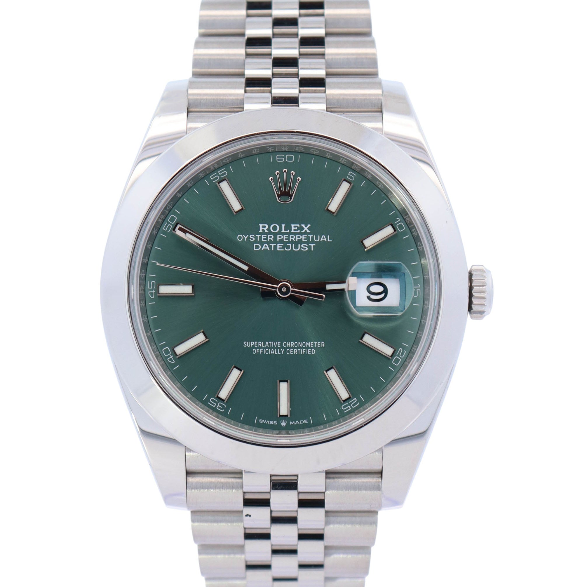 Rolex Datejust 41mm Green Dial Watch Ref# 126300 - Happy Jewelers Fine Jewelry Lifetime Warranty