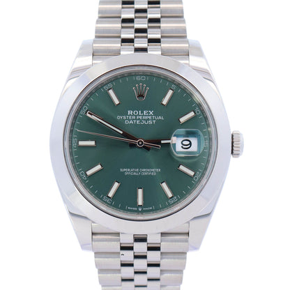 Rolex Datejust 41mm Green Dial Watch Ref# 126300 - Happy Jewelers Fine Jewelry Lifetime Warranty