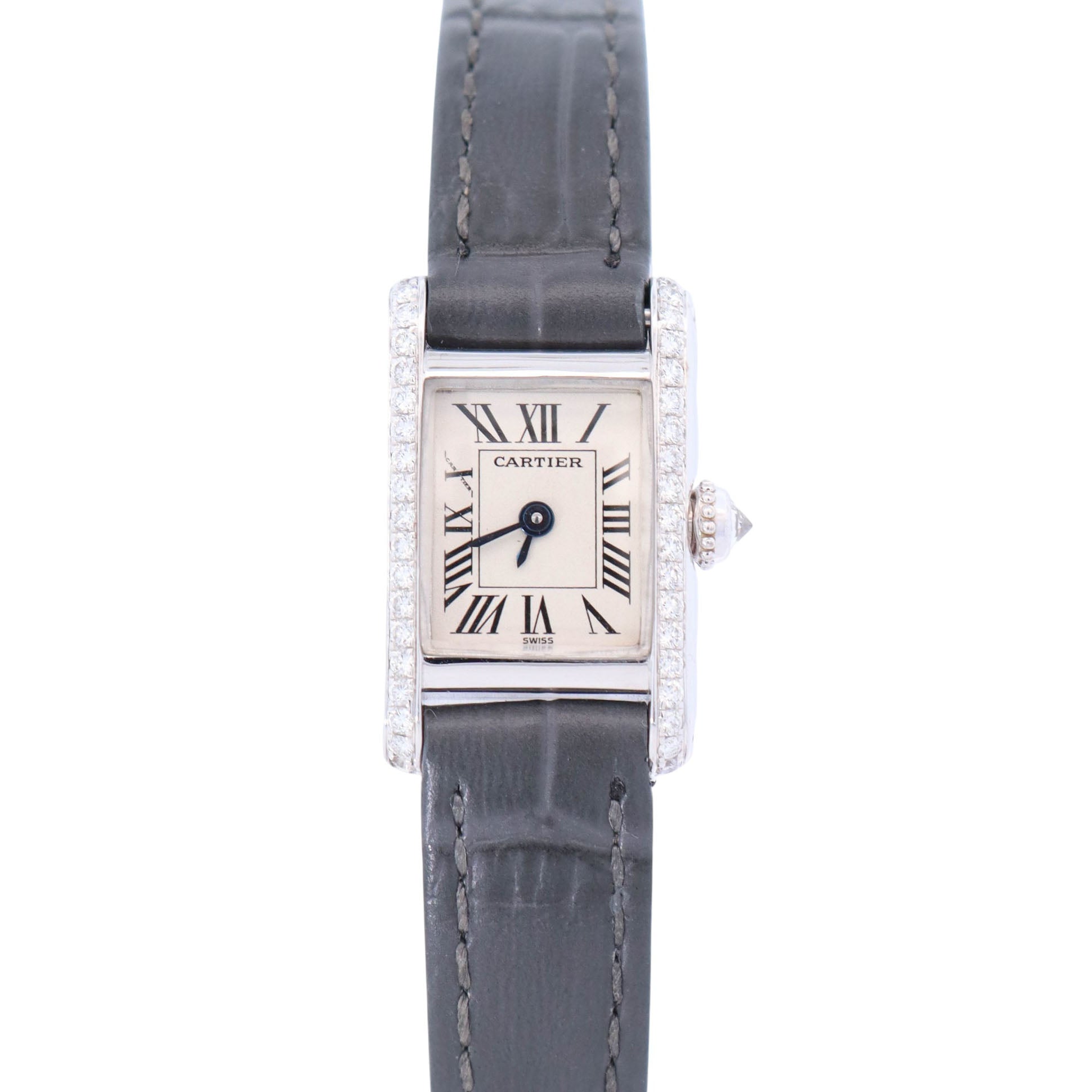 Cartier Mini Tank 15mm Ivory Dial Watch Ref# WB200951