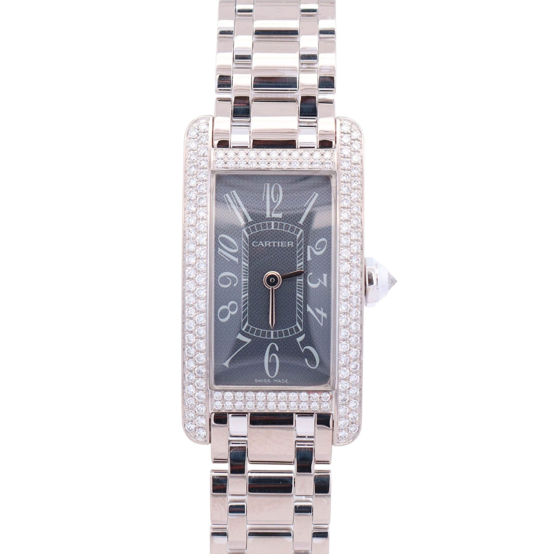 Cartier Tank Americaine 28mm Grey Dial Watch Ref# WB7051L1