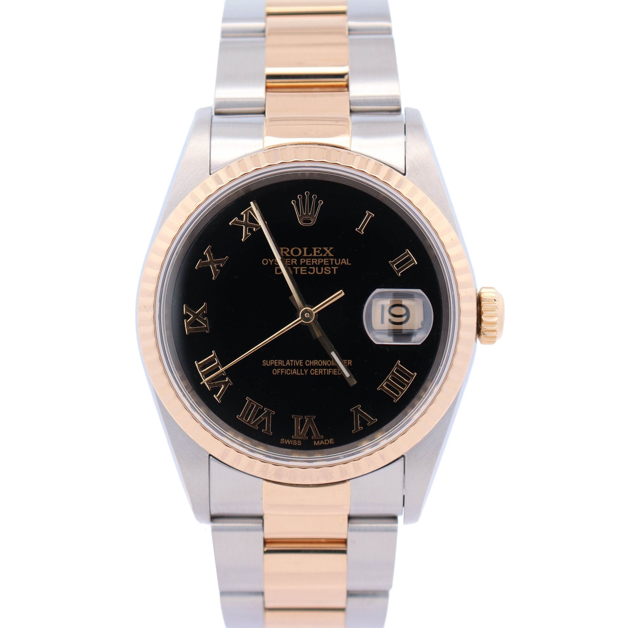 Rolex Datejust 36mm Black Dial Watch Ref# 16233