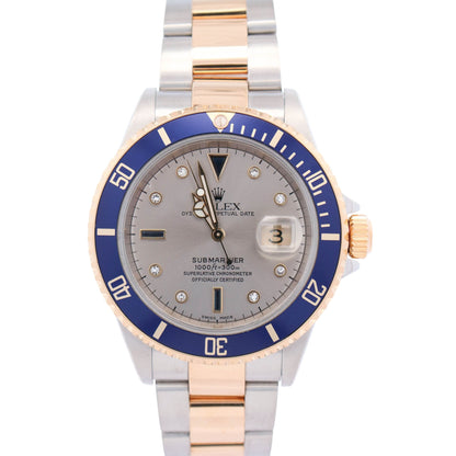 Rolex Submariner 40mm Silver Dial Watch Ref# 16613 - Happy Jewelers Fine Jewelry Lifetime Warranty
