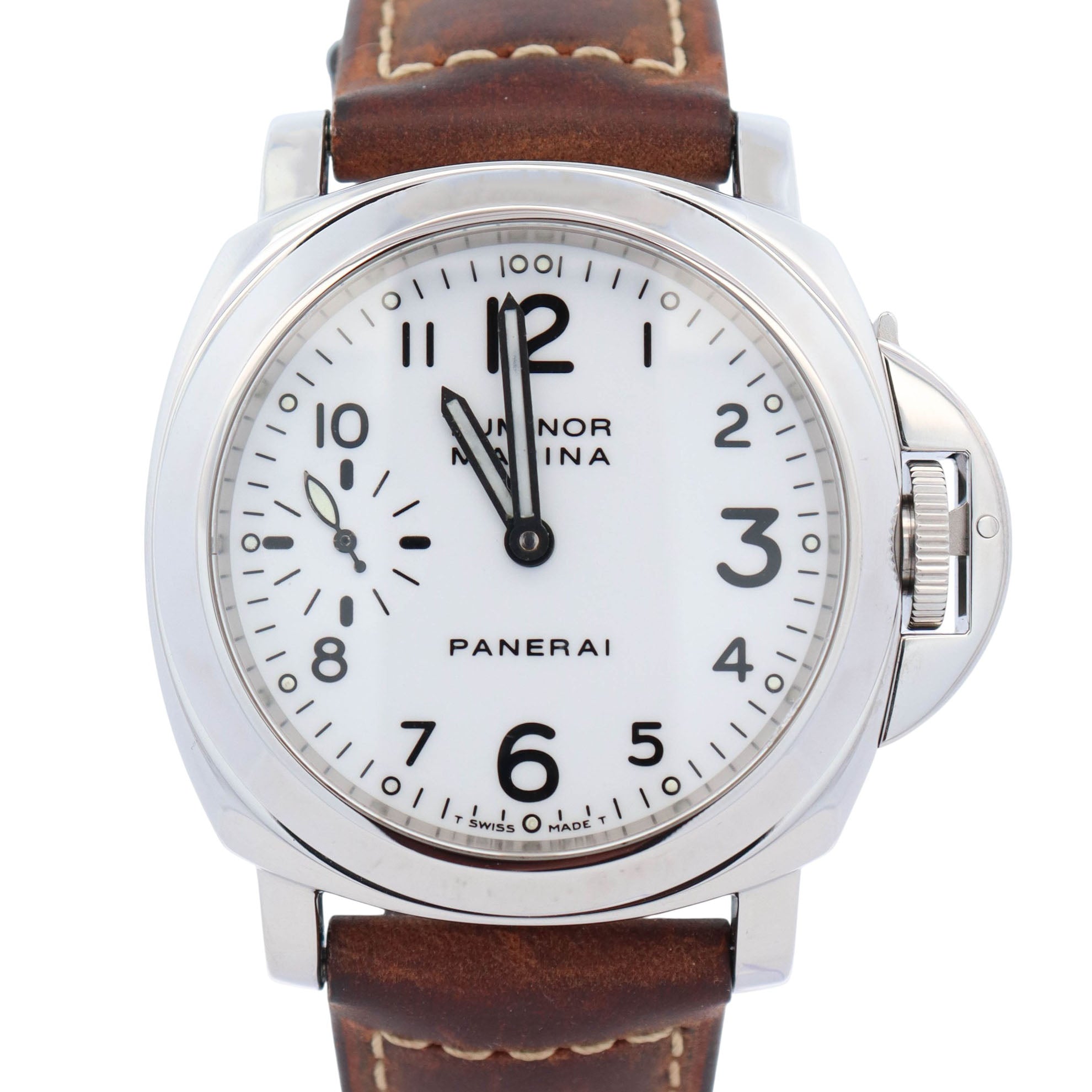 Panerai Luminor 44mm White Dial Watch Ref# PAM00113