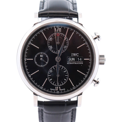 IWC Pilot Chronograph 41mm  Black Chronograph Dial Watch Ref #IW391008