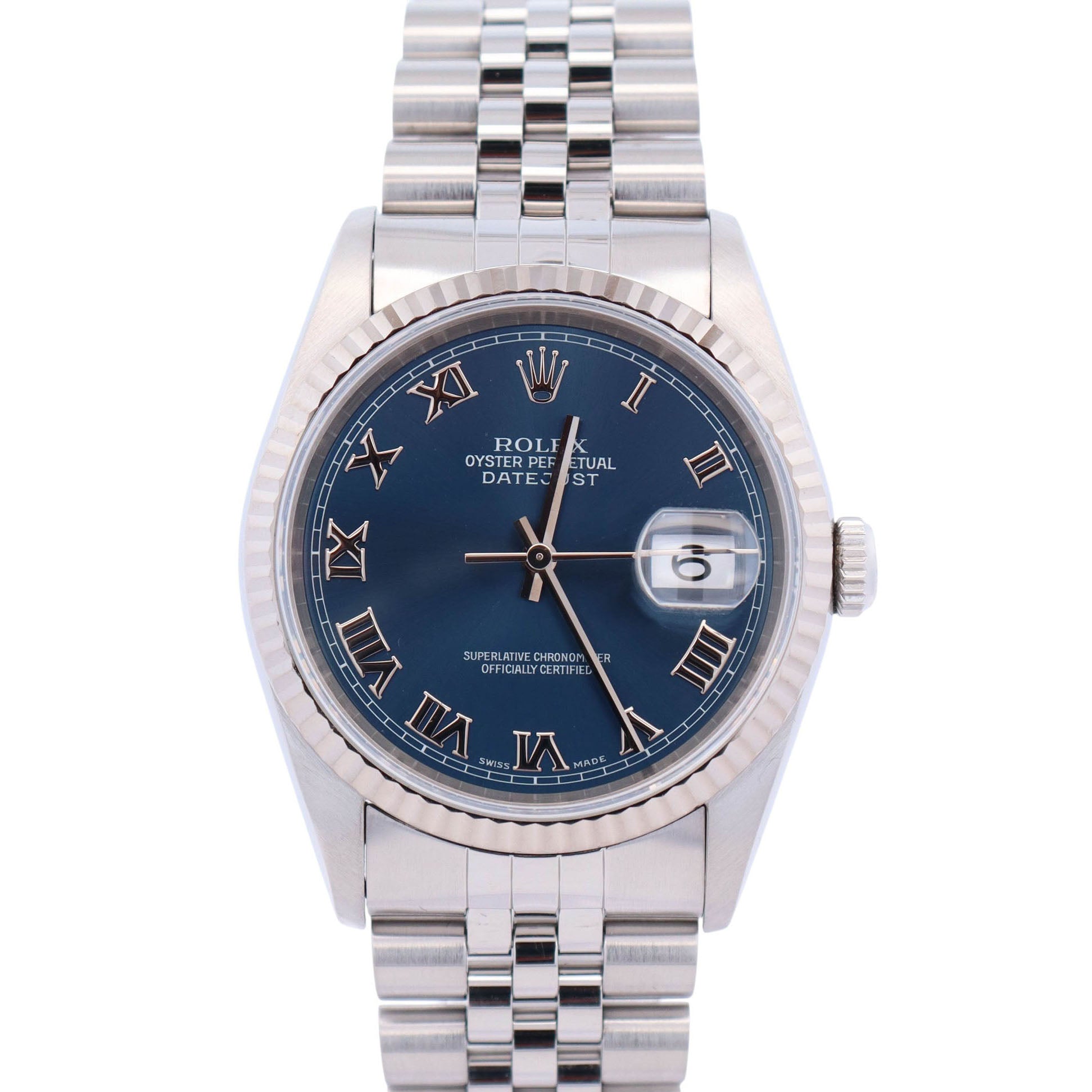 Rolex Datejust 36mm Blue Dial Watch Ref# 16234