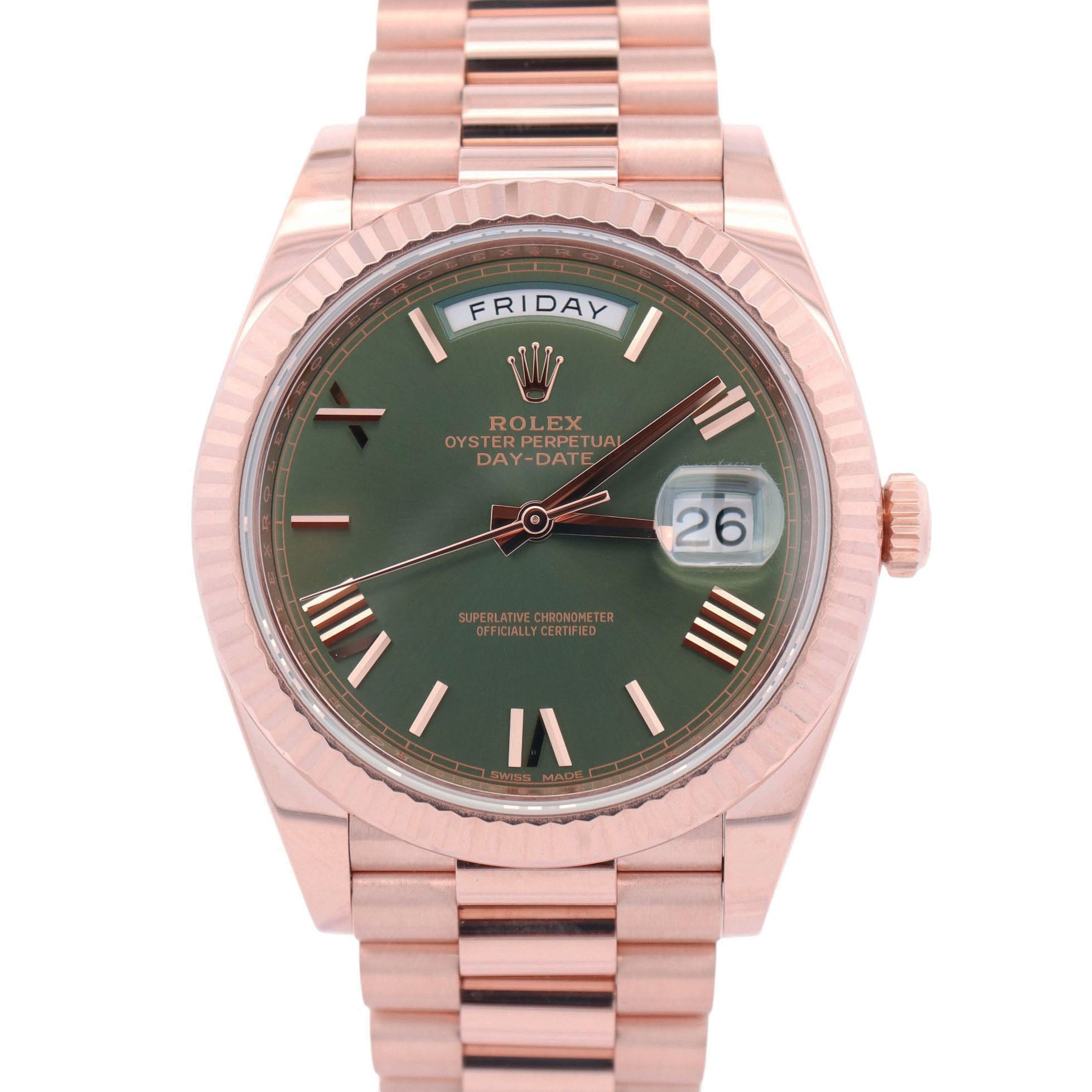 Rolex Day-Date 40mm Olive Dial Watch Ref# 228235 – Happy Jewelers