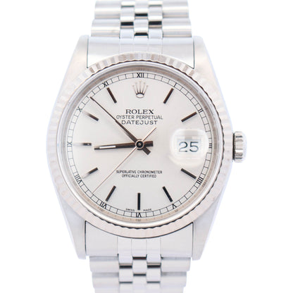 Rolex Datejust 36mm Silver Dial Watch Ref# 16234