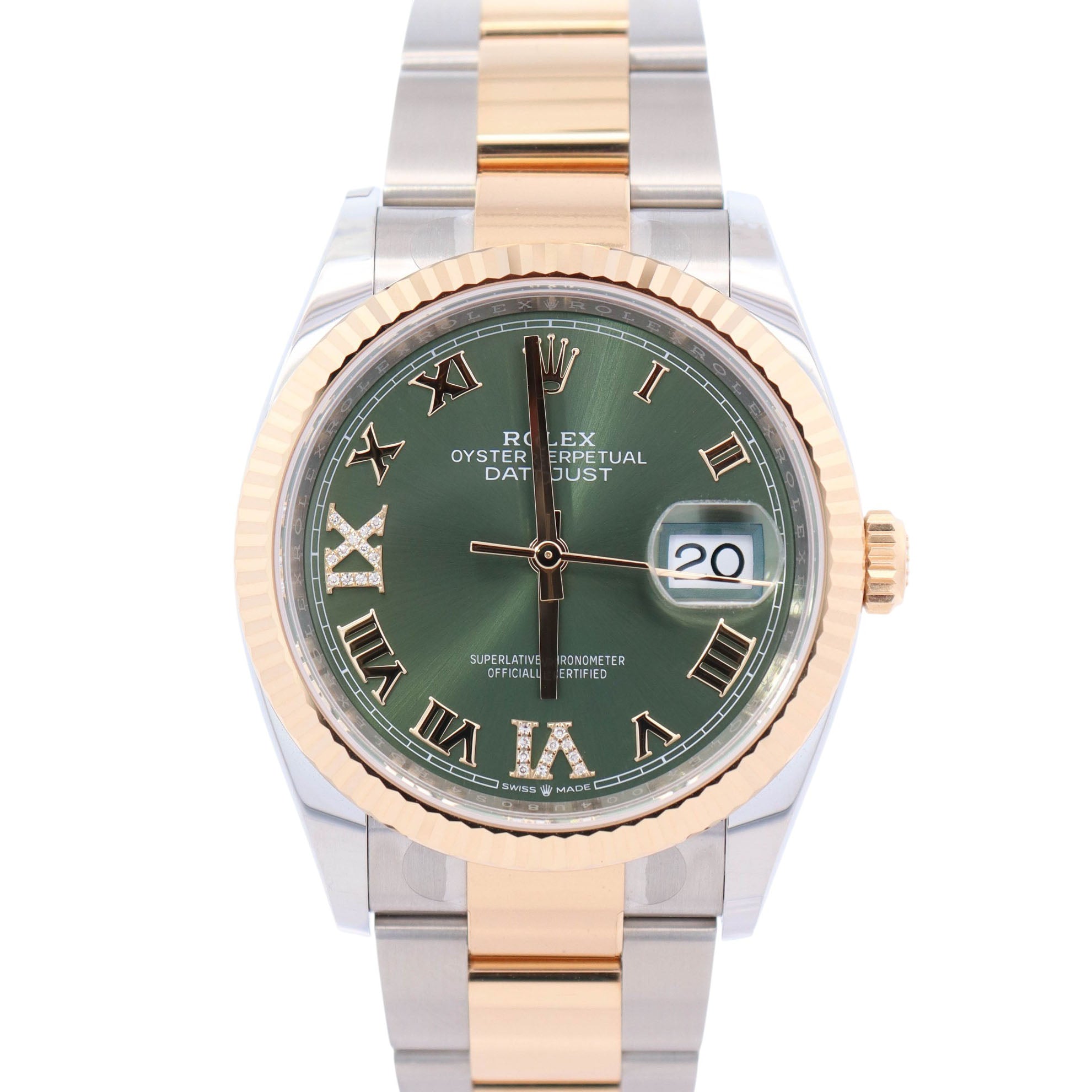 Rolex Datejust 36mm Olive Green Roman Dial Ref# 126233
