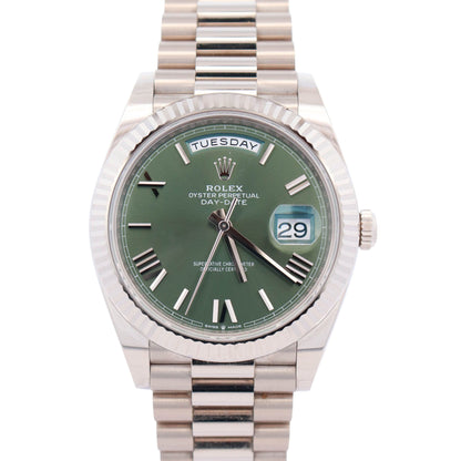 Rolex Day-Date 40mm Olive Dial Watch Ref# 228239