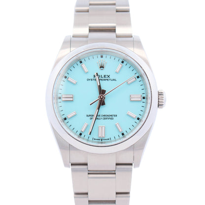 Rolex Oyster Perpetual 36mm Tiffany Dial Watch Ref# 126000