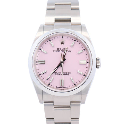 Rolex Oyster Perpetual 36mm Pink Dial Watch Ref# 126000