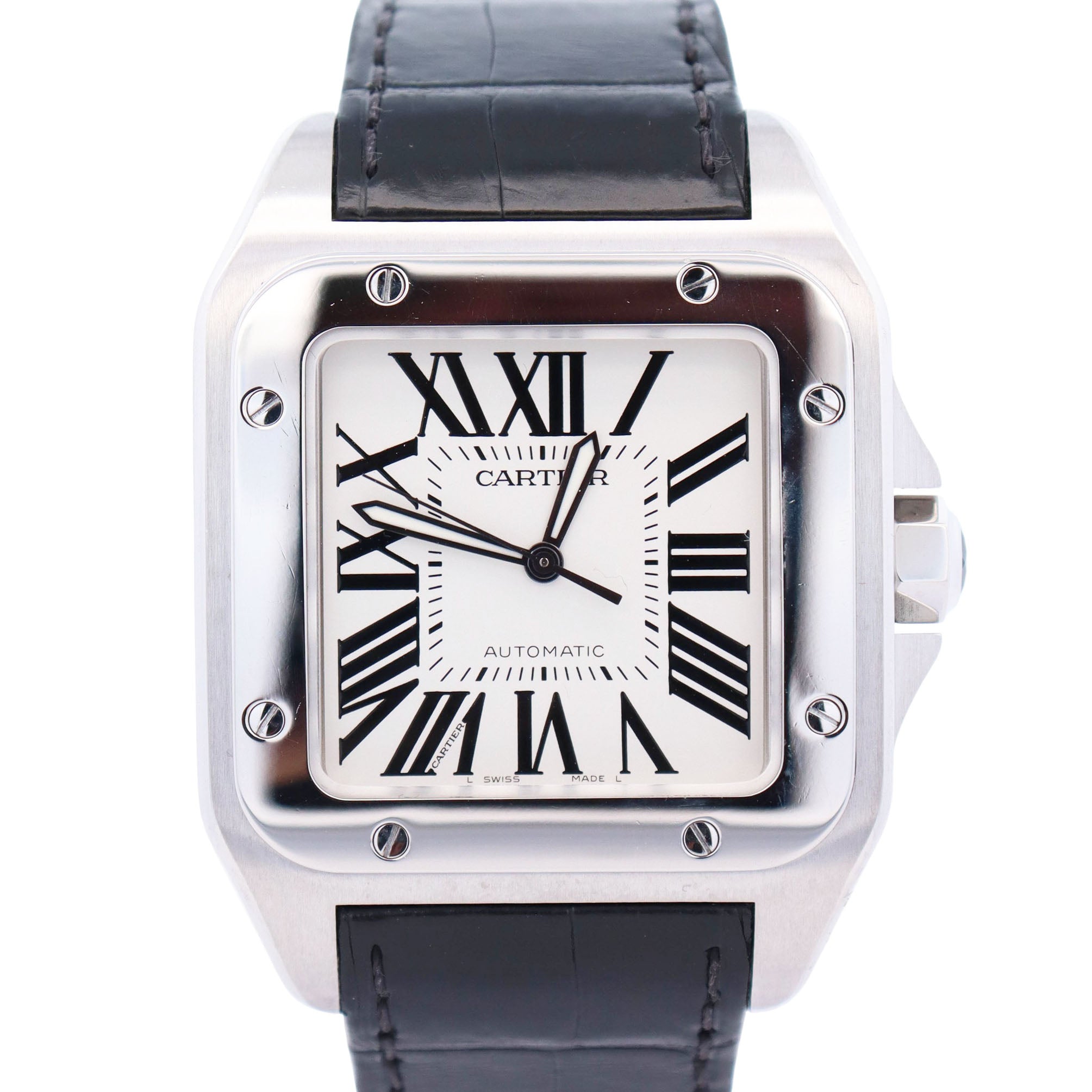 Cartier Santos 100 XL 41mm White Dial Watch Ref# 2656