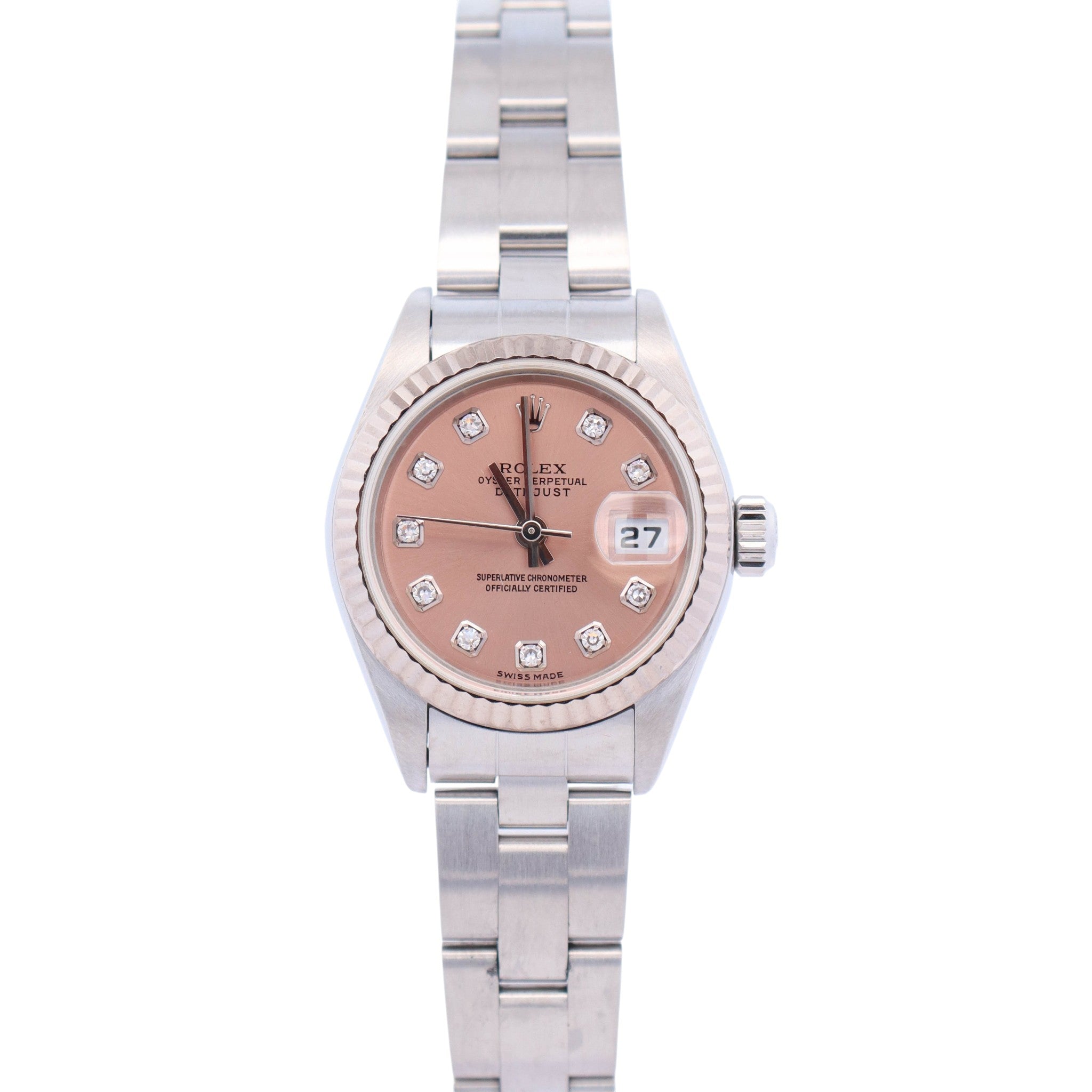 Rolex Datejust 26mm Pink Diamond Dial Watch Ref# 79174
