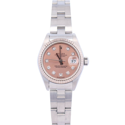 Rolex Datejust 26mm Pink Diamond Dial Watch Ref# 79174