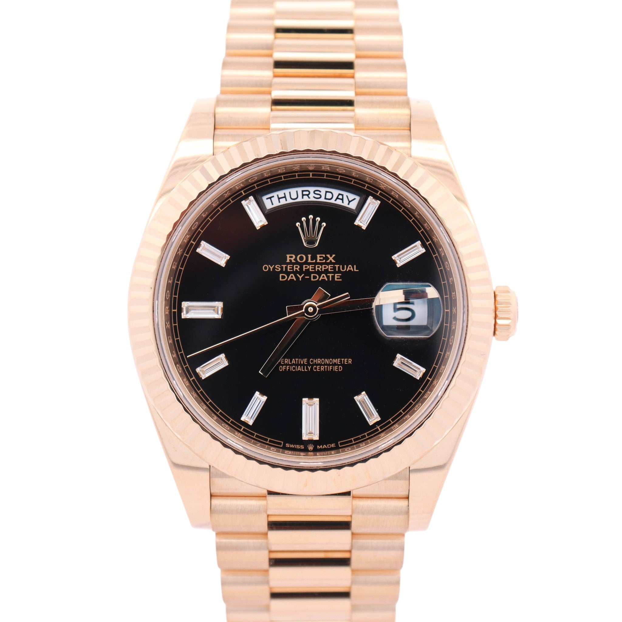 Rolex Day-Date 40mm Black Dial Watch Ref# 228238