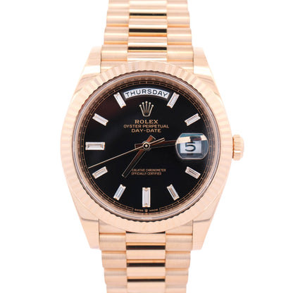 Rolex Day-Date 40mm Black Dial Watch Ref# 228238 - Happy Jewelers Fine Jewelry Lifetime Warranty