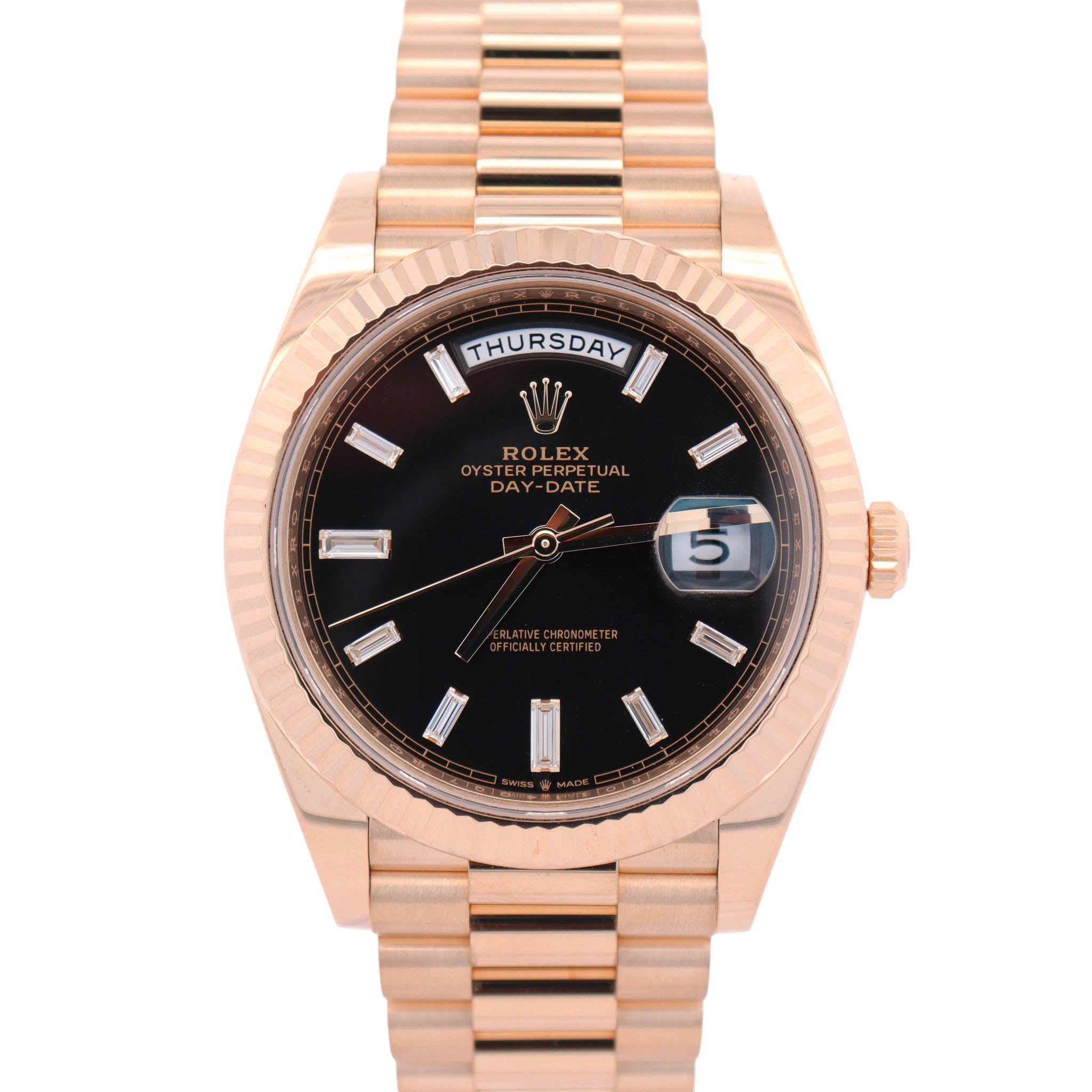 Rolex Day-Date 40mm Black Dial Watch Ref# 228238 - Happy Jewelers Fine Jewelry Lifetime Warranty