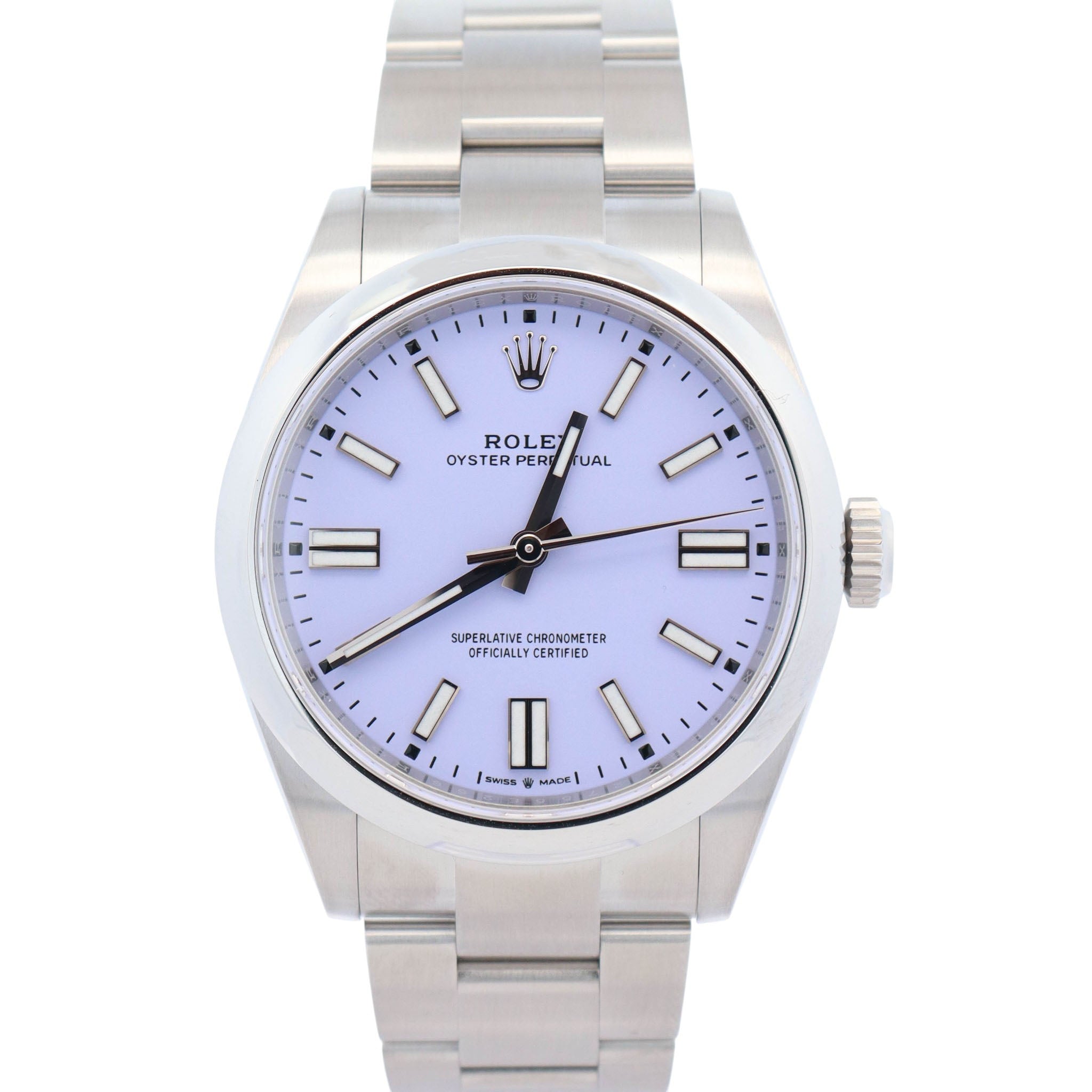 Rolex Oyster Perpetual 41mm Lilac Dial Watch Ref# 134300 - Happy Jewelers Fine Jewelry Lifetime Warranty