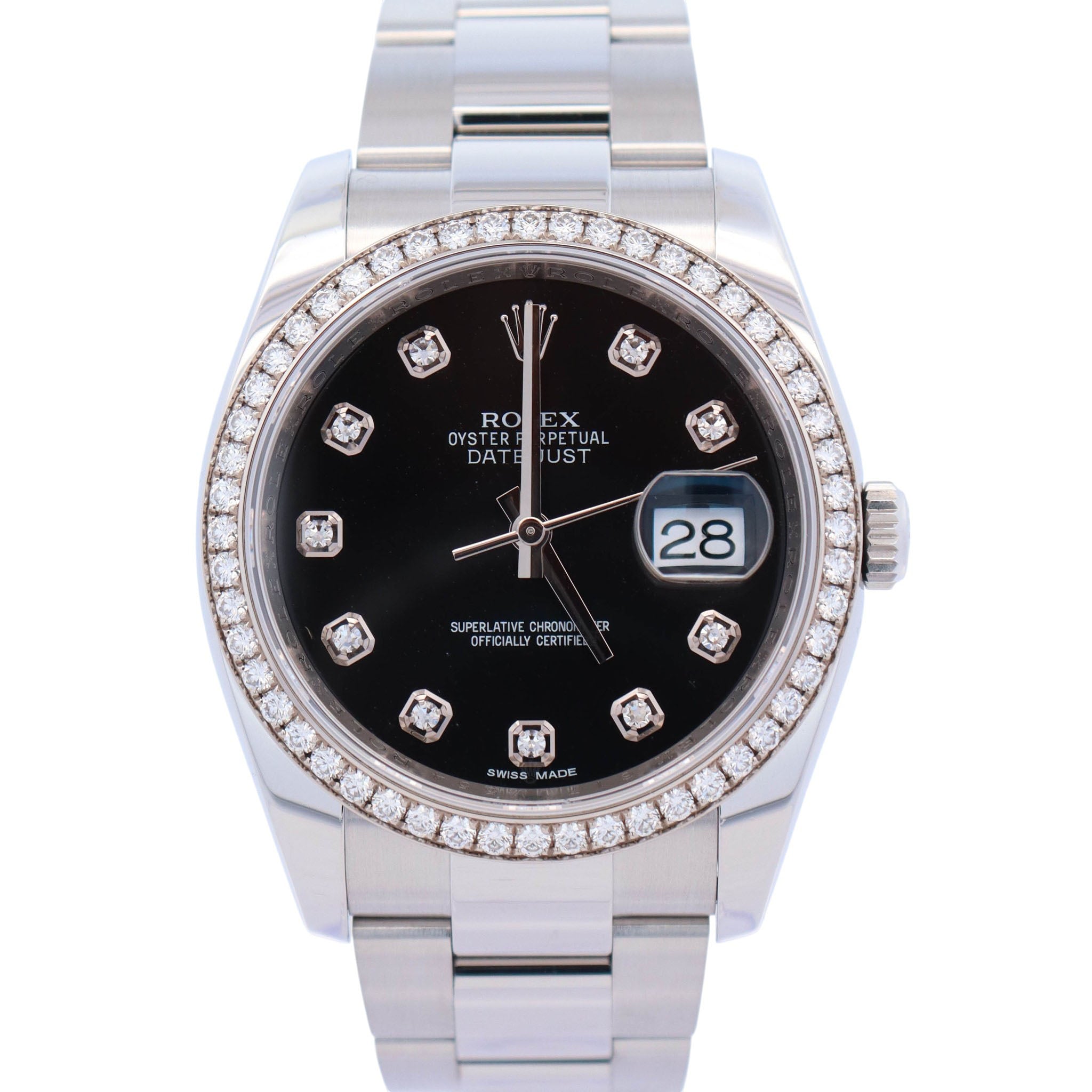 Rolex Datejust 36mm Black Dial Watch Ref# 116244