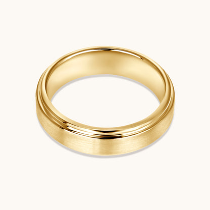 Men's Brushed Step Edge Band - Happy Jewelers Fine Jewelry Lifetime Warranty