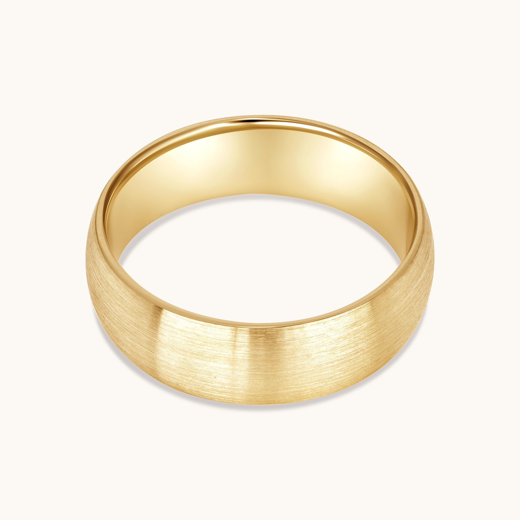 The Brushed Comfort Fit Gold Wedding Band - Happy Jewelers Fine Jewelry Lifetime Warranty