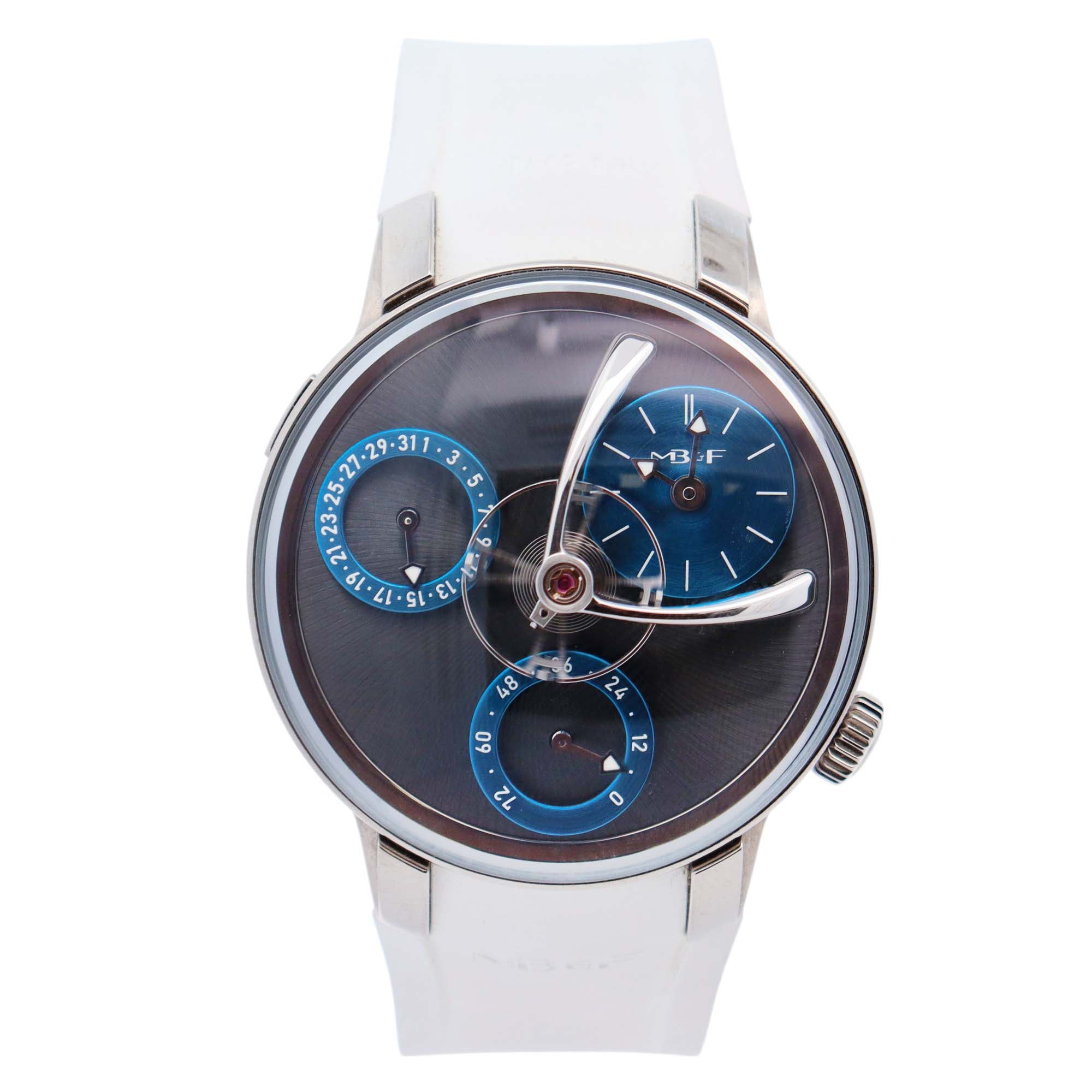 MB&F Legacy Machine 44mm Openwork Dial Watch Ref# 04.TR.BLB - Happy Jewelers Fine Jewelry Lifetime Warranty