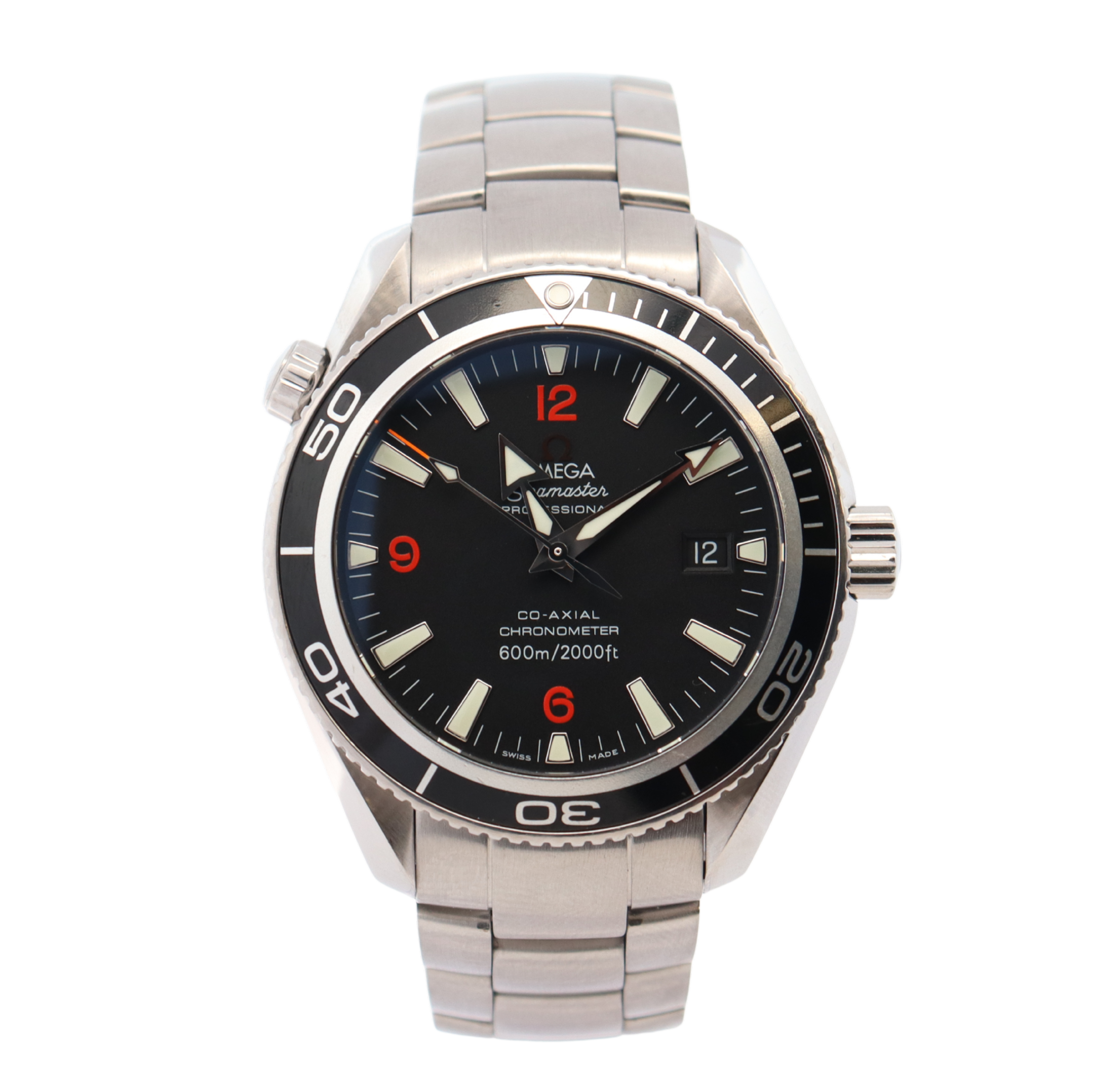 Omega Seamaster Planet Ocean Stainless Steel 42mm Black Stick Dial Watch Ref# 2200.50.00