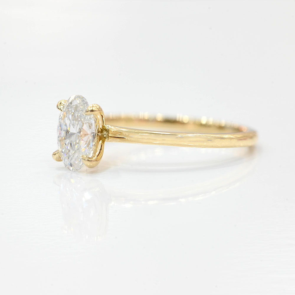 1.00-1.99 Carat Oval Lab Grown Diamond Solitaire Engagement Ring - Happy Jewelers Fine Jewelry Lifetime Warranty