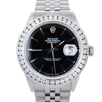 Rolex Datejust 36mm Black Dial Watch Ref# 16030 - Happy Jewelers Fine Jewelry Lifetime Warranty