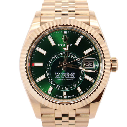 Rolex Sky-Dweller 42mm Green Dial Watch Ref# 336938 - Happy Jewelers Fine Jewelry Lifetime Warranty