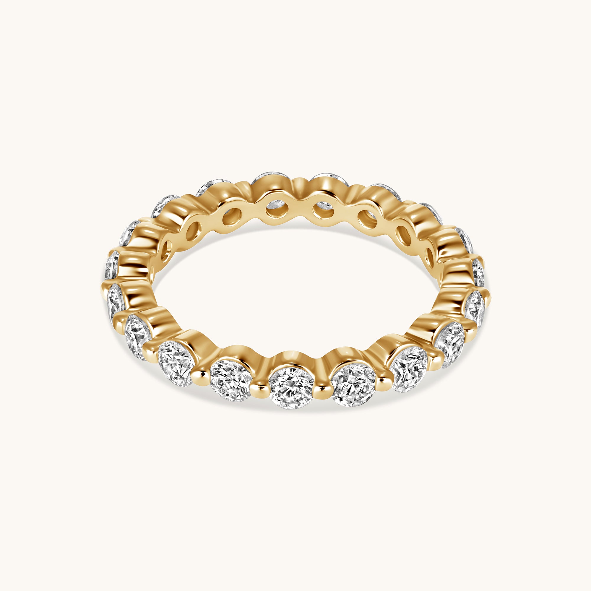 Large Round Shared Prong Diamond Band - Happy Jewelers Fine Jewelry Lifetime Warranty