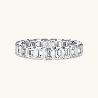 Bezel Set Emerald Lab Diamond Eternity Band