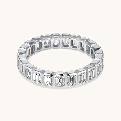 Bezel Set Emerald Lab Diamond Eternity Band