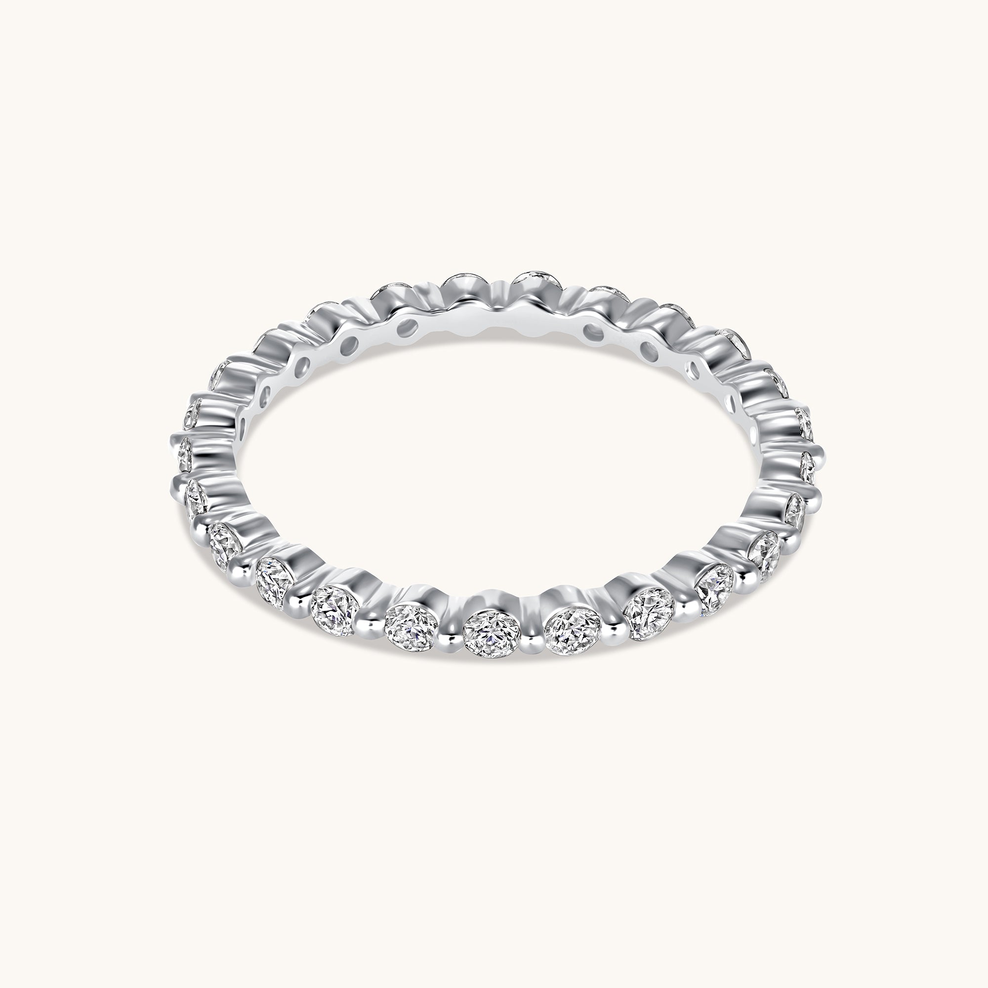 Small Round Shared Prong Diamond Eternity Band - Happy Jewelers Fine Jewelry Lifetime Warranty