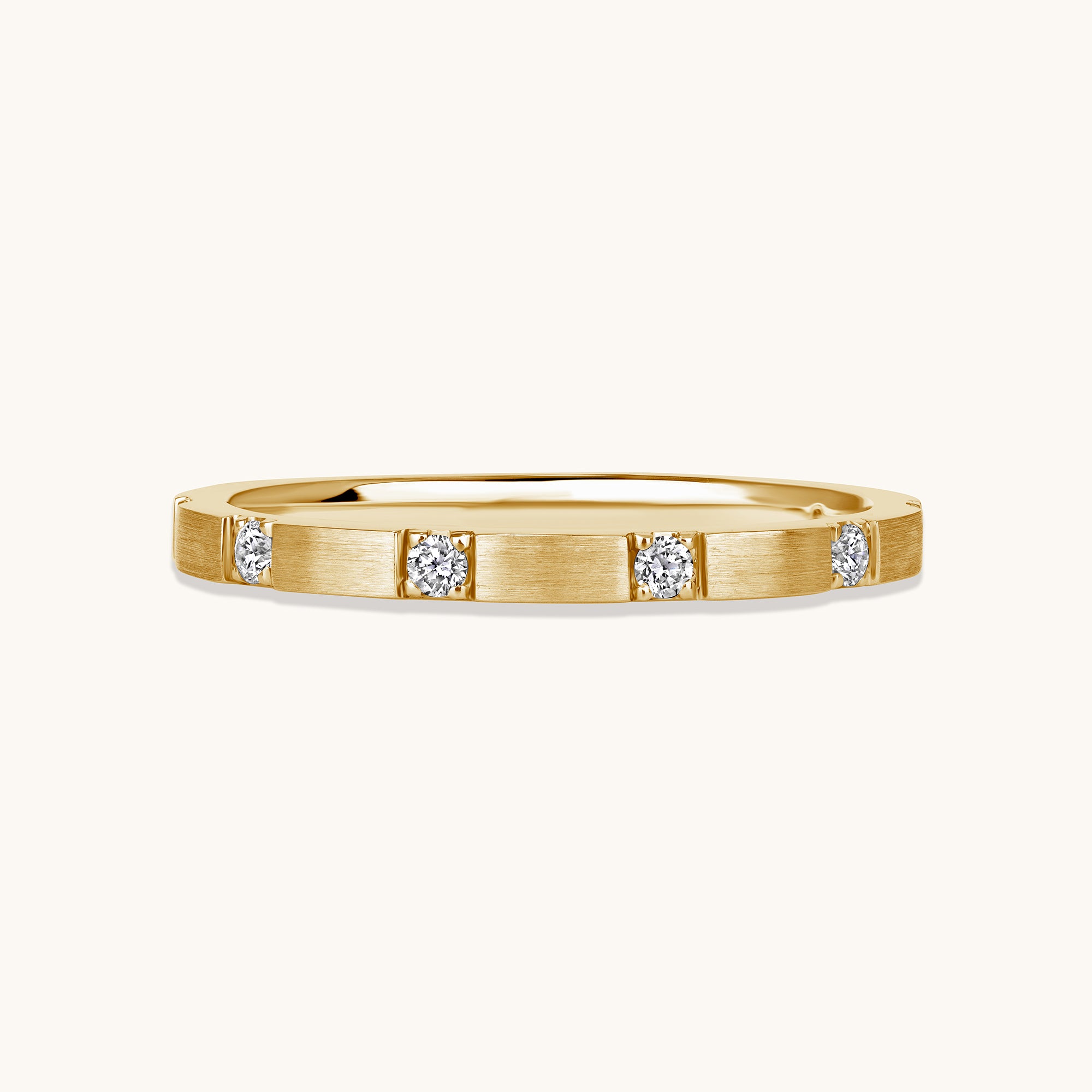Thin Brushed Diamond Band