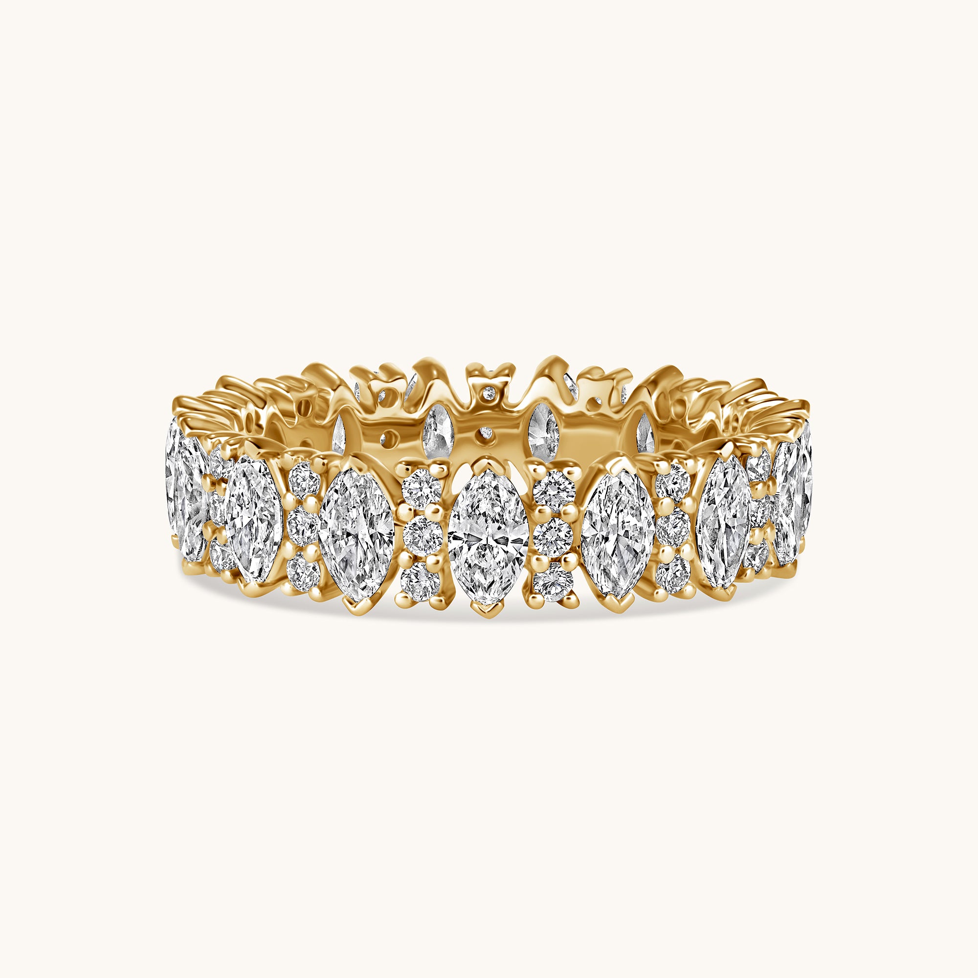 Marquise + Round Lab Diamond Eternity Band - Happy Jewelers Fine Jewelry Lifetime Warranty
