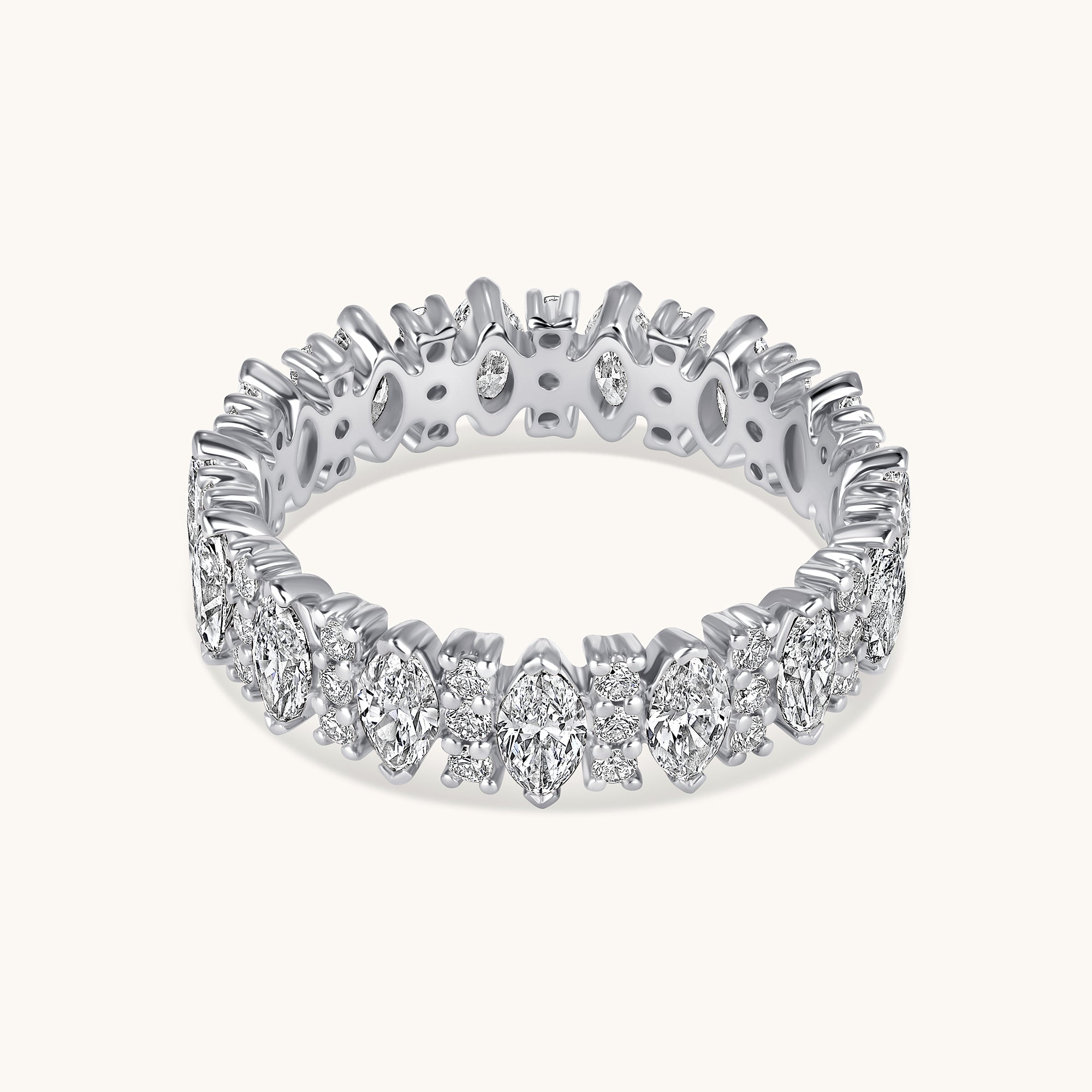 Marquise + Round Lab Diamond Eternity Band - Happy Jewelers Fine Jewelry Lifetime Warranty