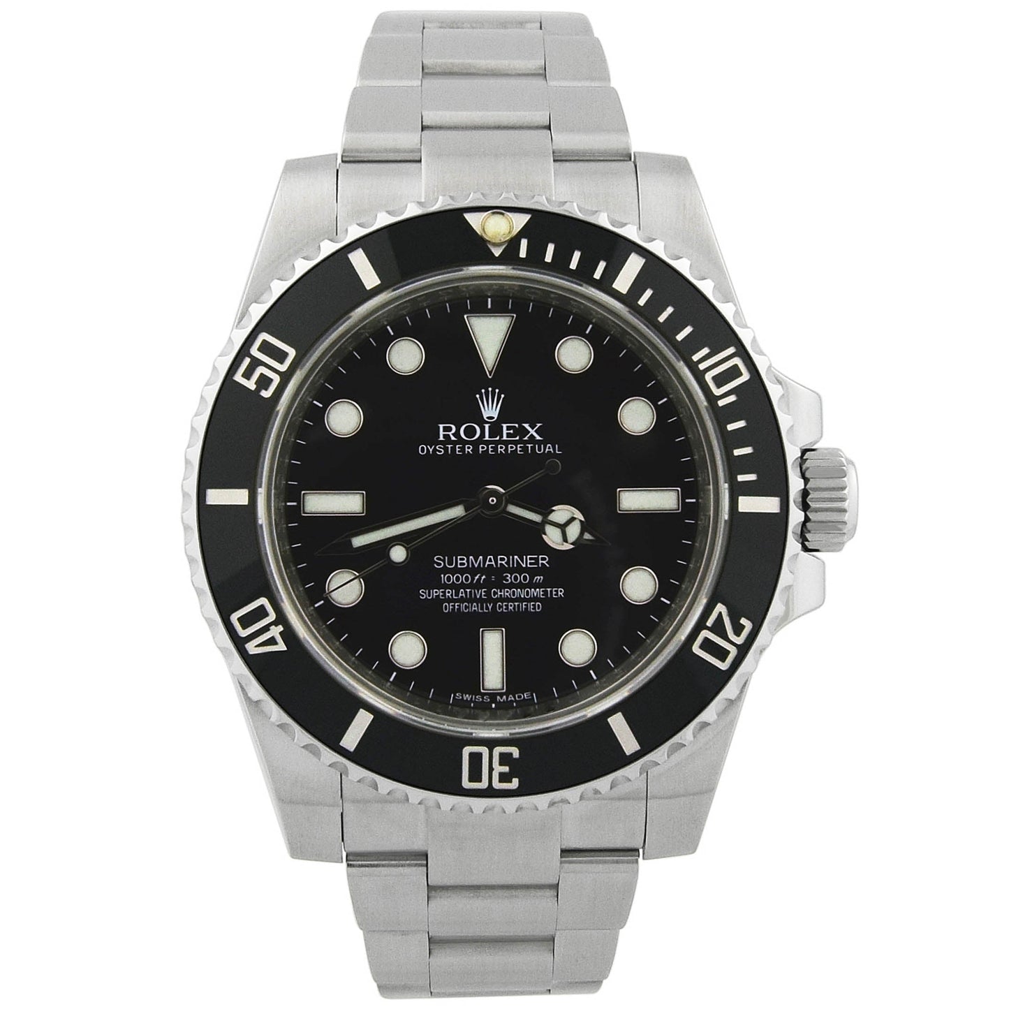 Rolex Submariner 40mm Black Dial Watch Ref# 114060