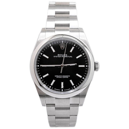 Rolex Oyster Perpetual 39mm Black Dial Watch Ref# 114300 - Happy Jewelers Fine Jewelry Lifetime Warranty