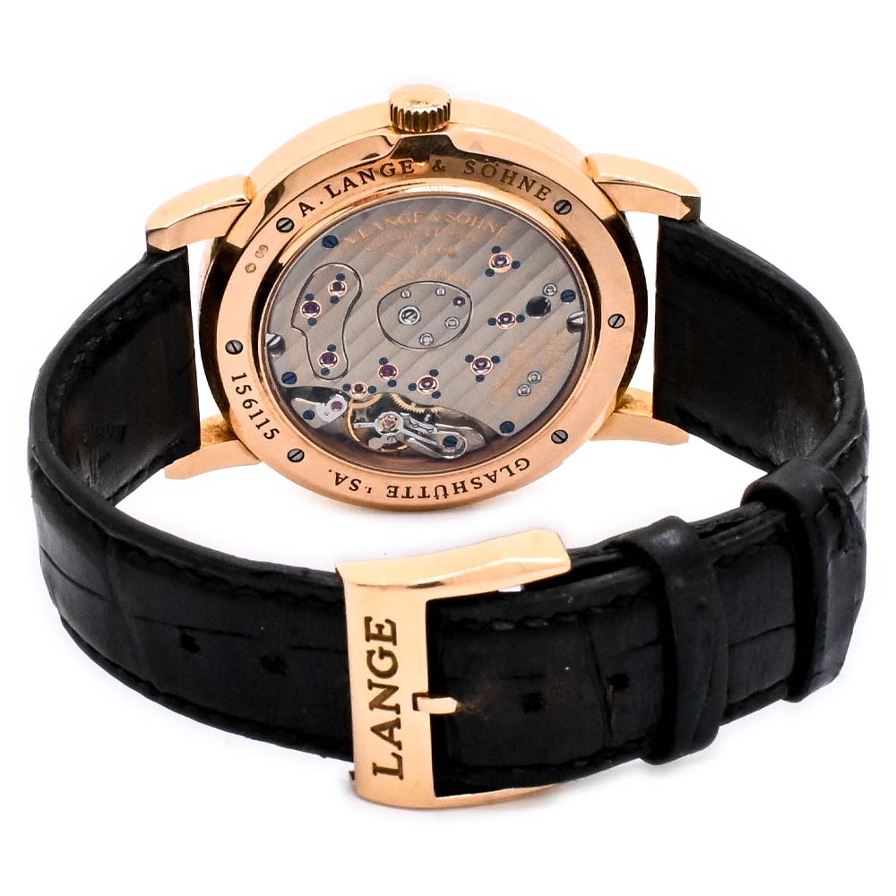A. Lang & Sohne Grand Lange 18k Rose Gold 41mm Black Dial Watch Reference# 115.031 - Happy Jewelers Fine Jewelry Lifetime Warranty