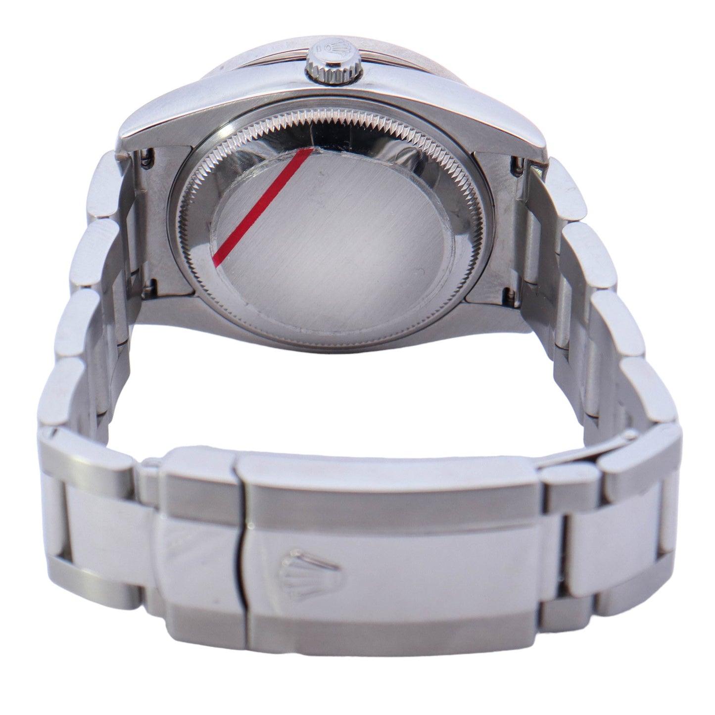 Rolex Oyster Perpetual Date Stainless Steel 34mm Custom Dark MOP Diamond Dial Watch Reference# 115200 - Happy Jewelers Fine Jewelry Lifetime Warranty