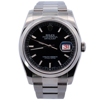 Rolex Datejust 36mm Black Dial Watch Ref# 116200 - Happy Jewelers Fine Jewelry Lifetime Warranty
