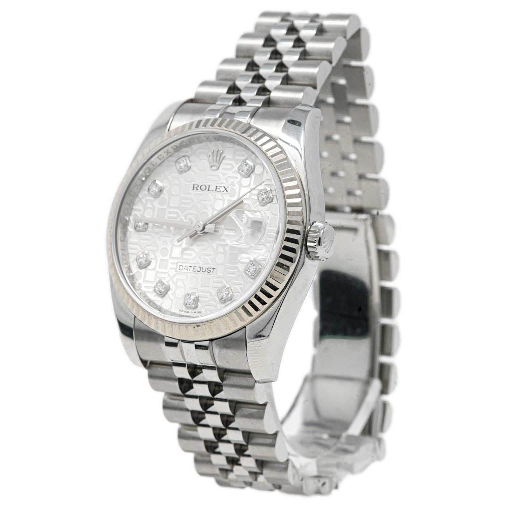 Rolex Datejust 36 Stainless Steel 36mm Silver Jubilee Diamond Dial Watch Reference #: 116234 - Happy Jewelers Fine Jewelry Lifetime Warranty