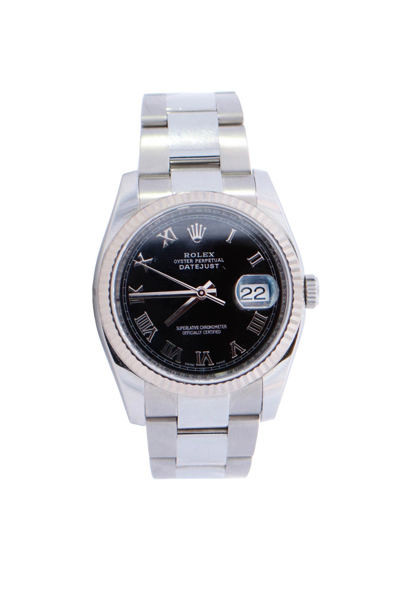 Rolex Datejust Stainless Steel Black Roman Dial Watch Reference# 116234 - Happy Jewelers Fine Jewelry Lifetime Warranty