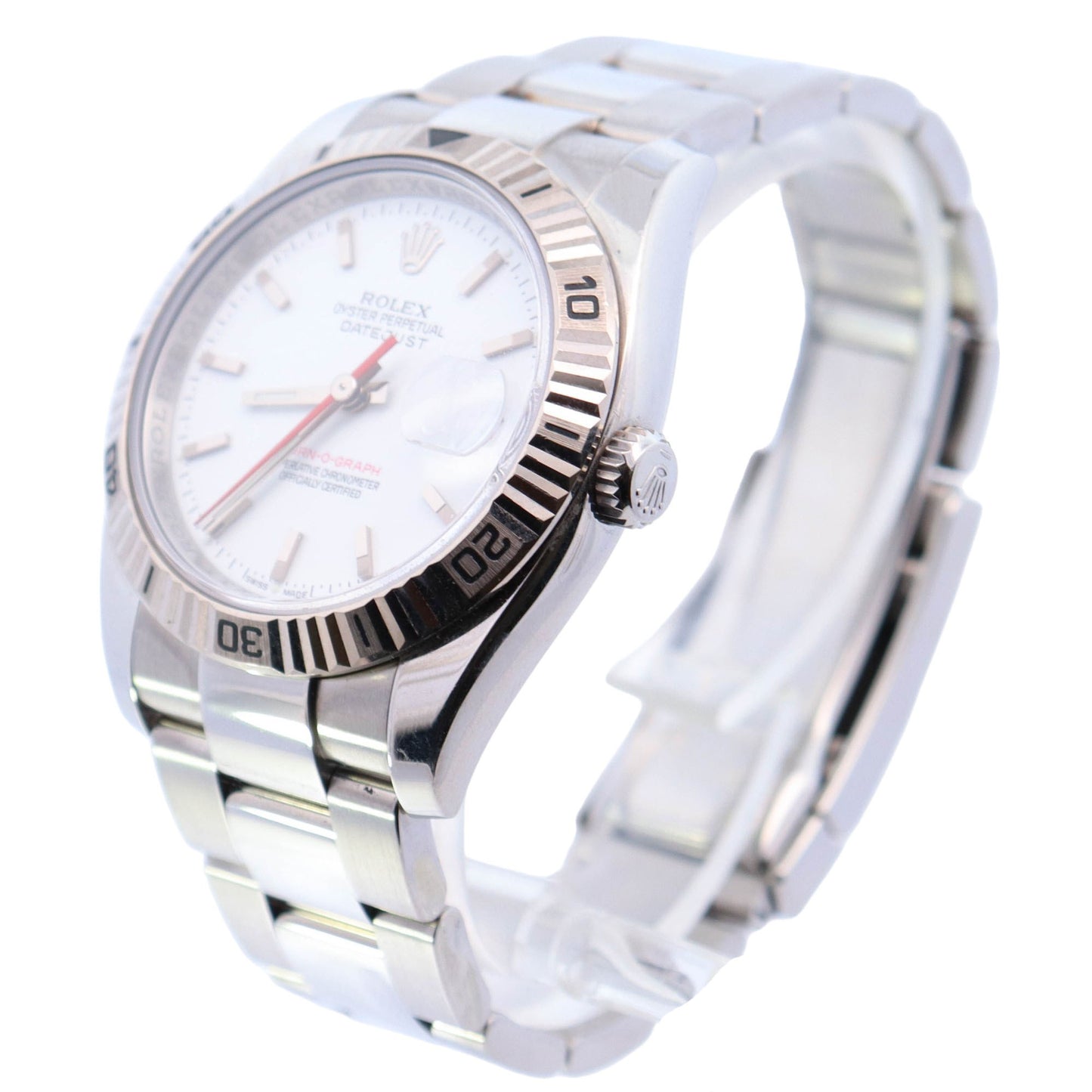 Rolex Datejust Turn-O-Graph Stainless Steel 36mm White Stick Dial Watch Reference# 116264 - Happy Jewelers Fine Jewelry Lifetime Warranty