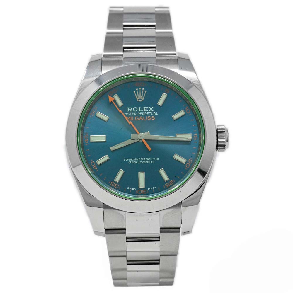 Rolex Milgauss Stainless Steel 40mm Z-Blue Stick Dial Watch Reference #: 116400GV - Happy Jewelers Fine Jewelry Lifetime Warranty