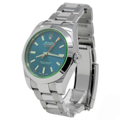 Rolex Milgauss Stainless Steel 40mm Z-Blue Stick Dial Watch Reference #: 116400GV - Happy Jewelers Fine Jewelry Lifetime Warranty