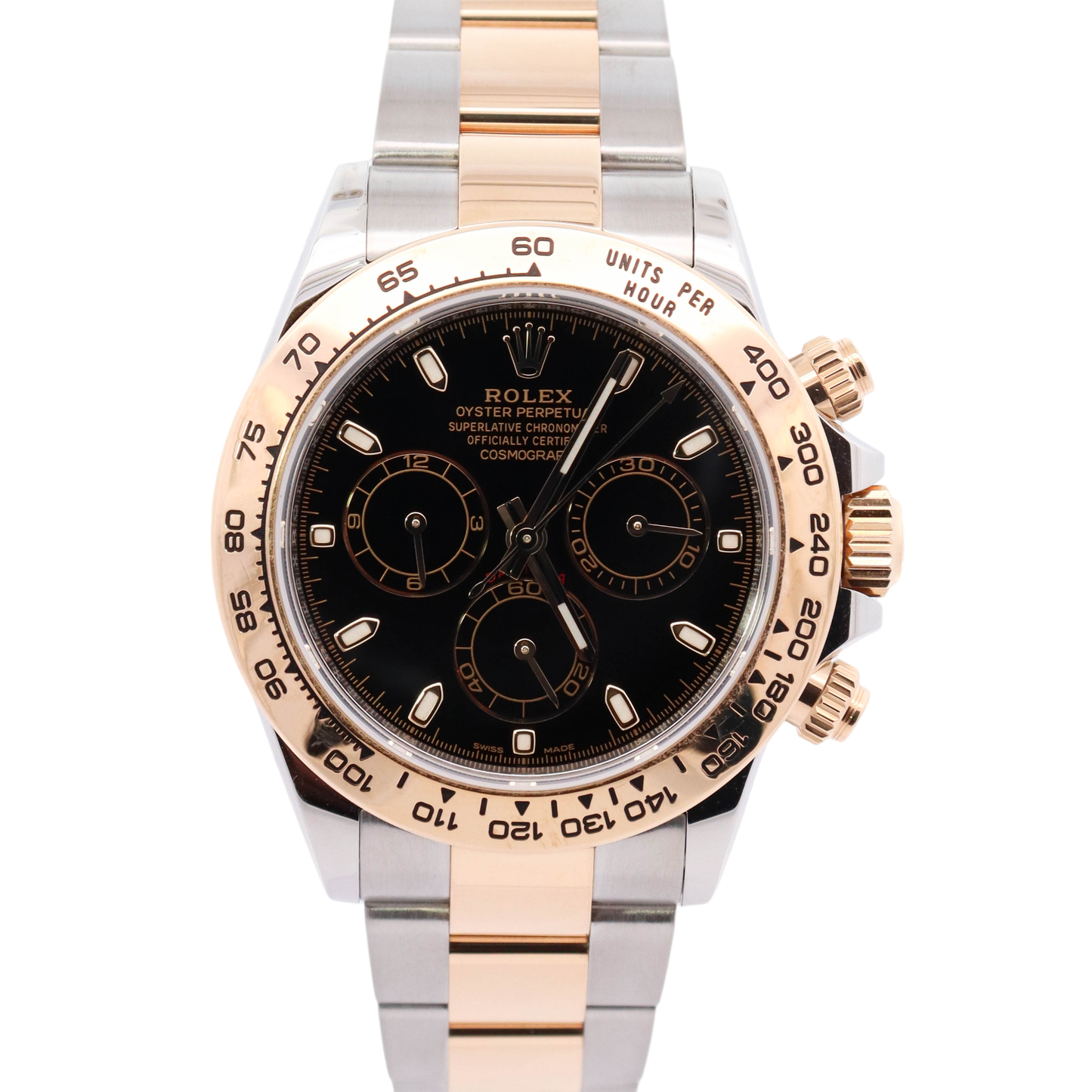 Rolex Daytona Two-Tone Stainless Steel & Yellow Gold Black Chronograph Dial Watch Reference# 116503 - Happy Jewelers Fine Jewelry Lifetime Warranty