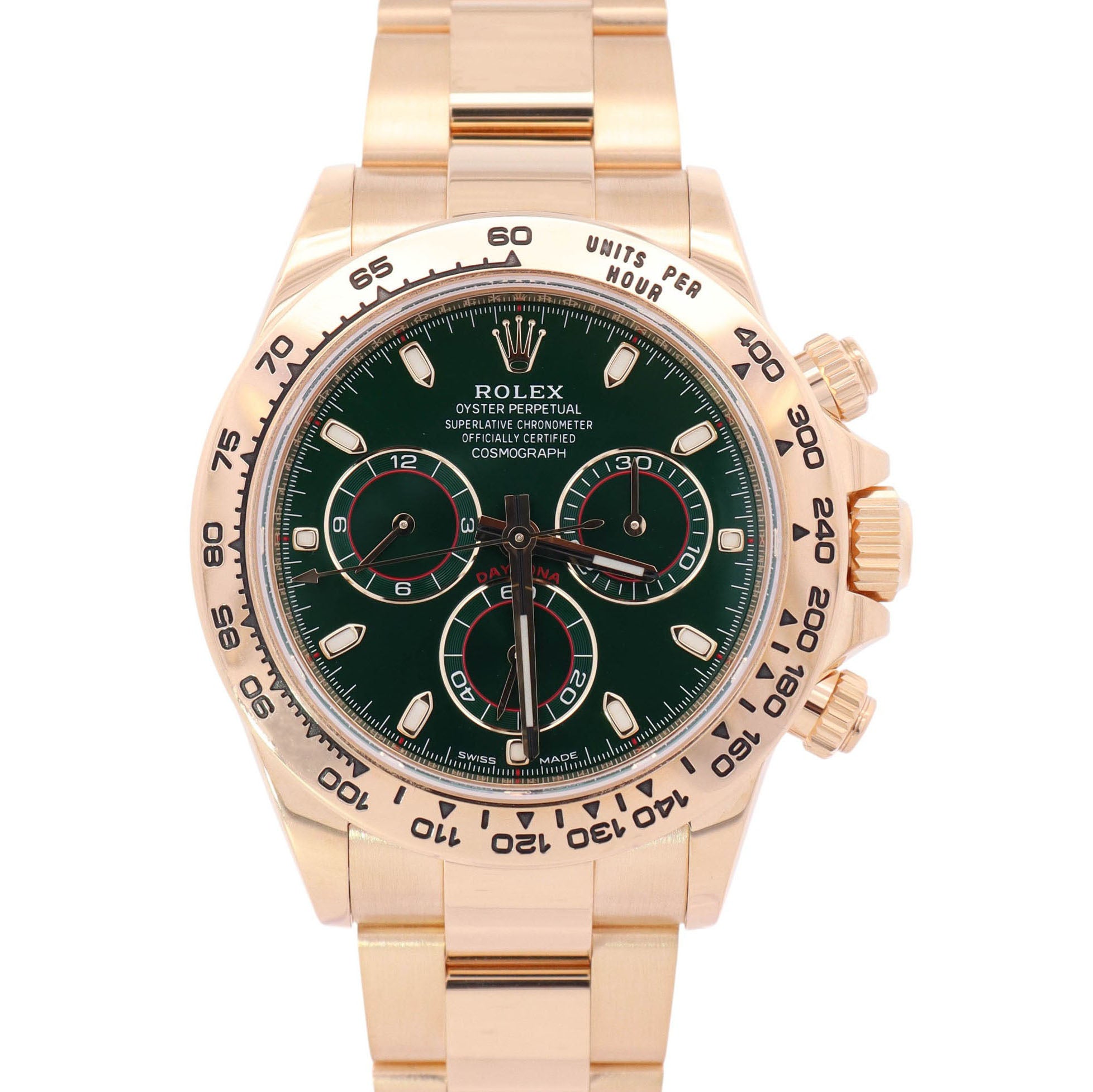 Rolex Daytona 40mm Green Chronograph Stick Dial "John Mayer" Watch Ref# 116508
